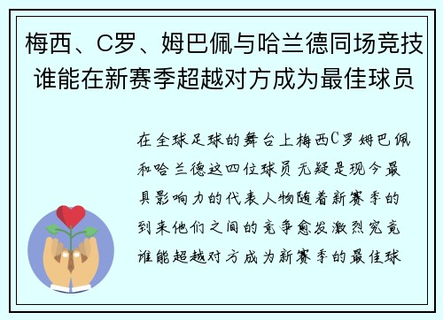 梅西、C罗、姆巴佩与哈兰德同场竞技 谁能在新赛季超越对方成为最佳球员